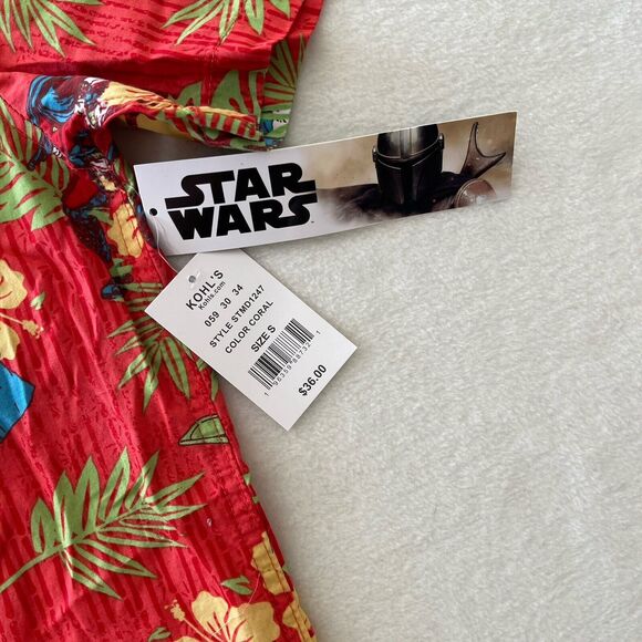 NEW Star Wars Mandalorian Hawaiian‎ Shirt The Child Baby Yoda Size Small S - Picture 6 of 12